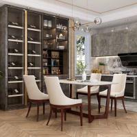 Buy cheap Particle Board Kitchenette Table And Chairs Dining Room Storage Cabinet Custom product