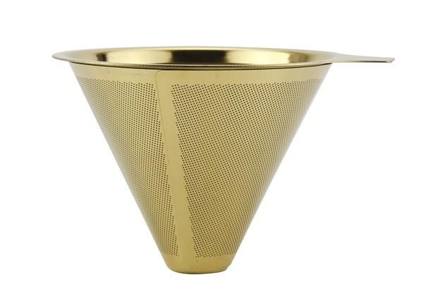 Buy cheap High Grade Gold Hand Drip Coffee Dripper Paperless Coffee Maker Etching Bottom from wholesalers