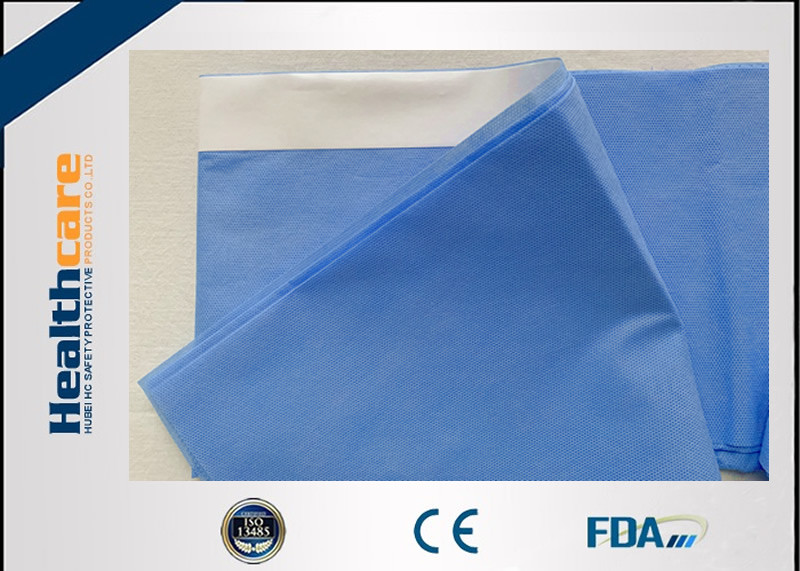 Soft Blue Spunlance Disposable Surgical Drapes Side With Tape 150X195 Cm