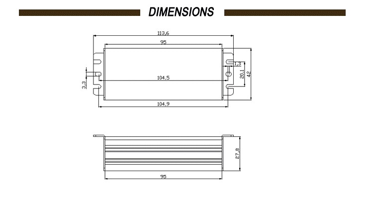 30W 25-36V LED Driver IP65 , Waterproof Led Power Supply Long Life Span