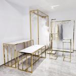 Buy cheap Cloth Display Stand For Shop Shelf Tempered Glass Garment Display Wall Rack from wholesalers