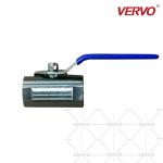 DN25 Bar 1 Piece Ball Valve One Piece Type Stainless Steel Soft Seal Internal