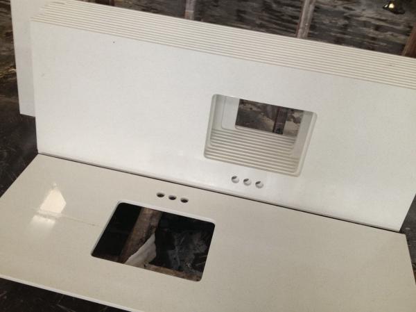 Buy cheap Residential Bathroom vanity top remodelling Customized engineering Quartz Stone Countertops from wholesalers