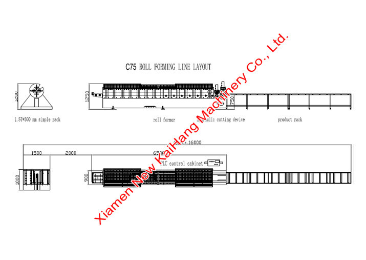 Channel Stud And Track Roll Forming Machine For full hard GI steel 0.4-1.0mm Thickness