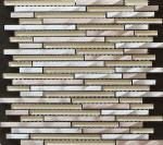 Buy cheap 300x300mm mosaic bathroom wall tile,aluminum strip mosaic,beige color from wholesalers