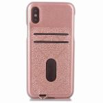 ID Credit Card Slot Embossed Leather Back Phone Case For Iphone X,For iPhone X