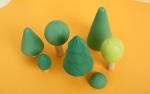 Rainbow 7cm Forest Trees Wooden Tree Blocks Non Toxic Wooden Blocks