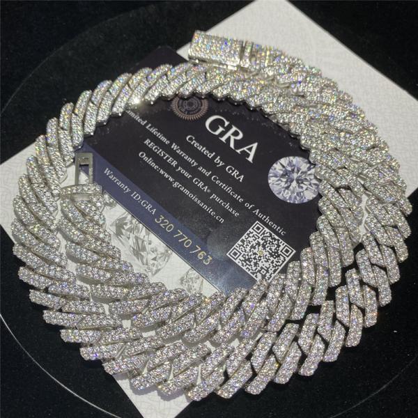 Buy cheap Round Brilliant Cut Moissanite Cuban Chain from wholesalers