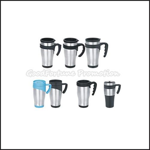 Promotion printed logo travel car two layer stainless steel mug water drink cup