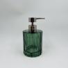 Buy cheap Ribbed Glass Bathroom Accessories 3pcs Set Green Color With Vertical Stripe Silver Mat Pump Head Parts from wholesalers