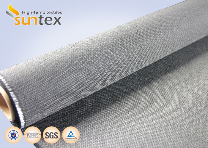 Black 30oz Twill Fire Resistant Fiberglass Fabric For Welding Curtain Cloth