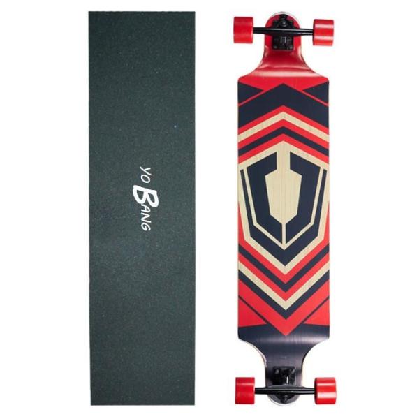 Buy cheap 42inch Drop Through Double Kick Longboard With 70x51mm Red Wheel For Youth from wholesalers