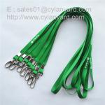 polyester lanyard with metal sheet crimped metal bead, metal crimp neck straps,
