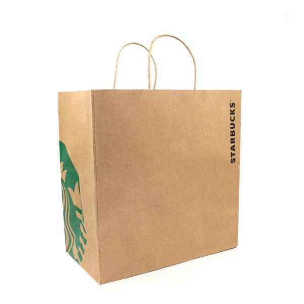 Buy cheap 100gsm - 150gsm Paper T Shirt Bags Brown CMYK/Pantone Color Customized from wholesalers