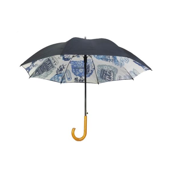 Buy cheap Double Layer Wooden Handle Waterproof Auto Open Umbrella from wholesalers