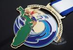 Customized Taekwondo Or wrestling Metal Award Medals with Sublimated Ribbon