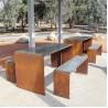 Buy cheap Height 40cm Outdoor Rusty Red Corten Steel Park Bench With Optinal Stool from wholesalers