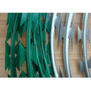 Buy cheap 0.5mm 2mm Green Razor Wire PVC Coated from wholesalers