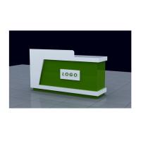 Buy cheap White And Green Retail Checkout Counter Freestanding Movable For Shopping Mall product