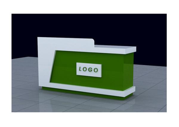 Buy cheap White And Green Retail Checkout Counter Freestanding Movable For Shopping Mall from wholesalers