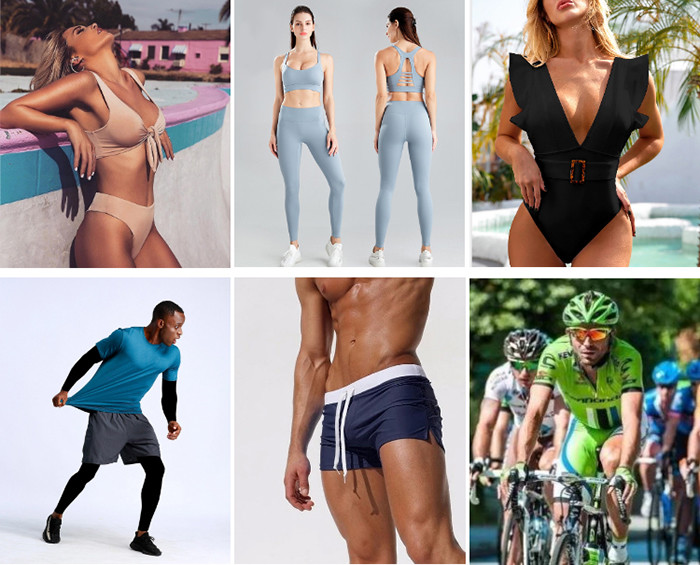 Swimwear Suits Soft 4 Way Stretch Polyester Spandex Fabric Waterproof