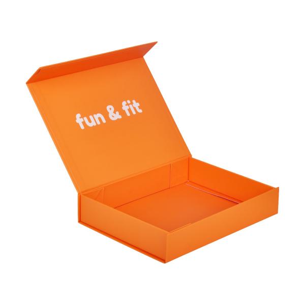 Buy cheap Rectangle Orange Rigid Paper Magnetic Gift Box Packaging Product Foldable from wholesalers