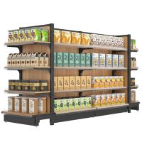 Buy cheap Liquor Wood Display Shelving For Retail Shop Plate Adjustable Gondola Supermarke product