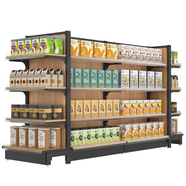 Buy cheap Liquor Wood Display Shelving For Retail Shop Plate Adjustable Gondola Supermarket from wholesalers
