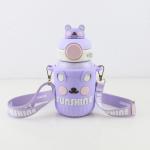 BPA Free 306 Stainless Steel 550ml Thermos Vacuum Baby Kids Straw Bottle Cartoon