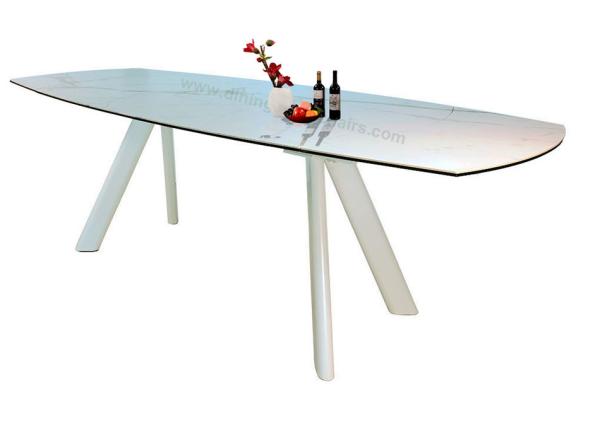 Buy cheap Luxury Contemporary Dining Table Heavy Duty Steel Legs With Chinese Ceramic from wholesalers