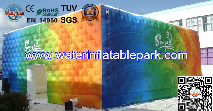 Commercial Printed Inflatable Cube Tent With Logo / Inflatable Structure Tent