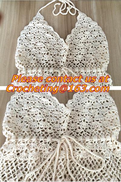 Buy cheap Celebrity Style Women Cotton Crochet Floral V-Neck Halter Bikini Tank Tops Summer Beach Sm from wholesalers