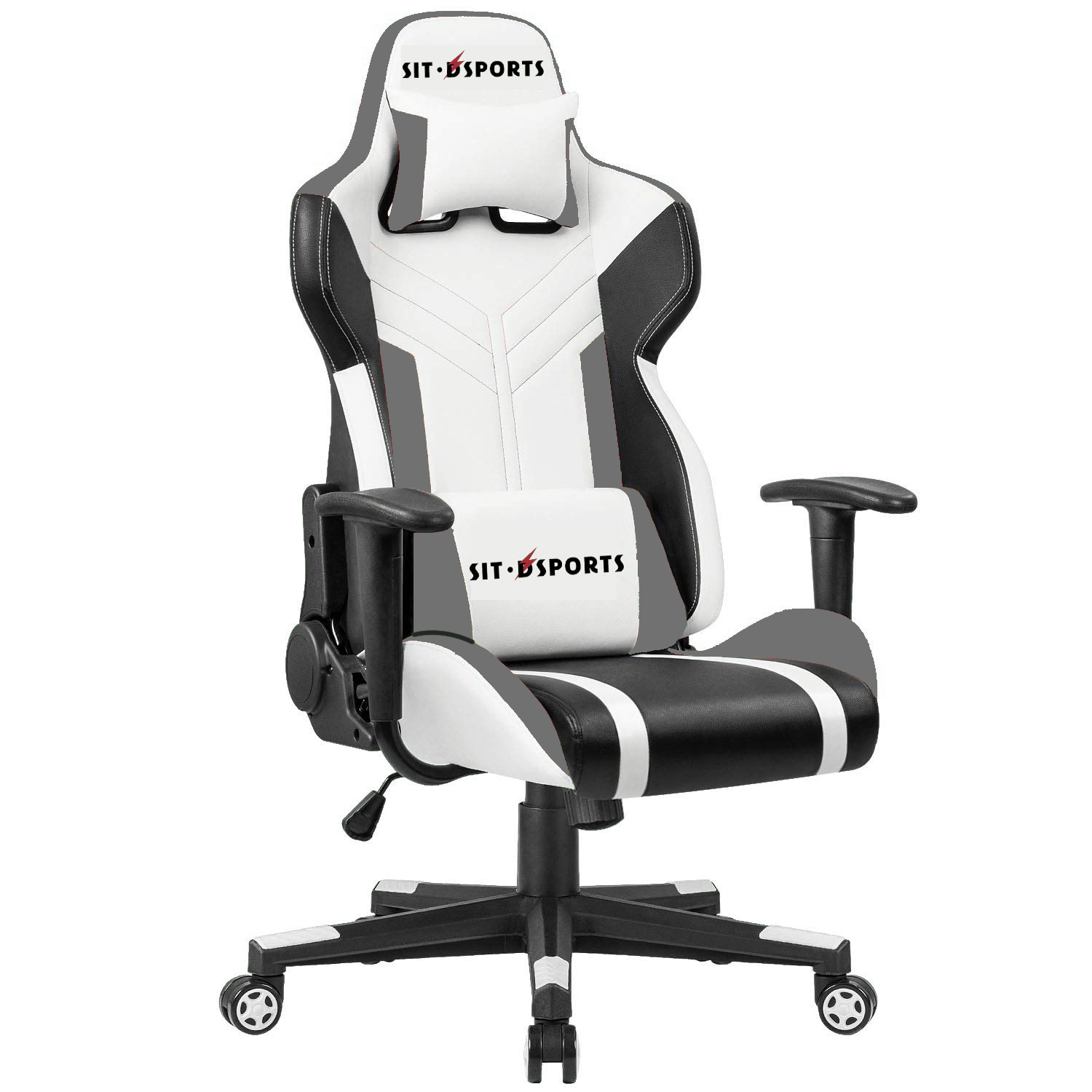 Comfortable White PU Leather Racing Gaming Chair for Professional E-sports Performance