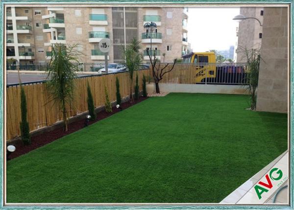 Buy cheap PE + PP Material House Outdoor Artificial Grass Field Green / Apple Green Color from wholesalers