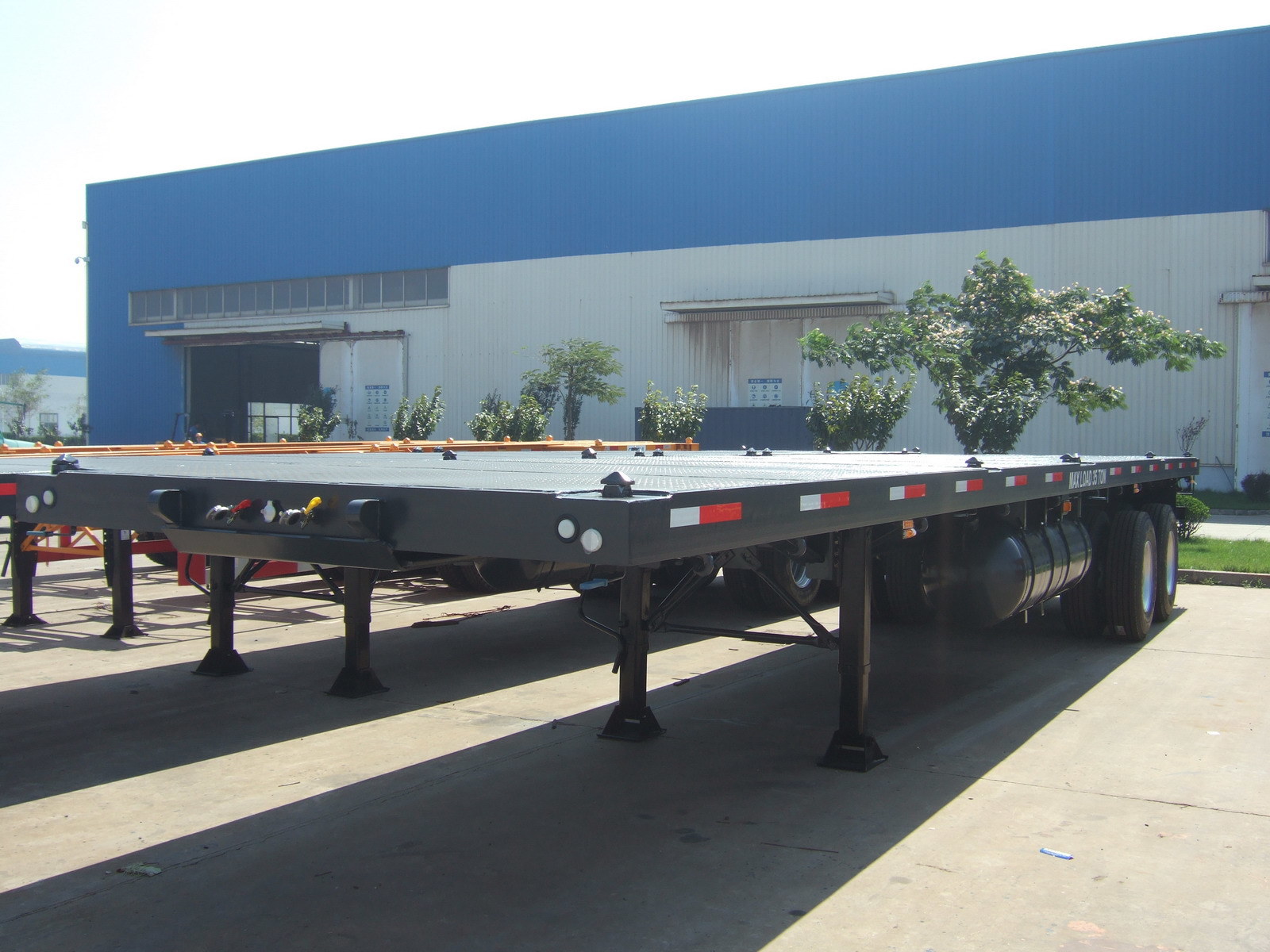 JUYUAN 55 Ton Tri Axis/2 Axles 40ft Used Flatbed Container Trailer Dependable Certificate