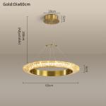 Luxury Crystal Chandelier For Living Room Round Creative Design gold pendant