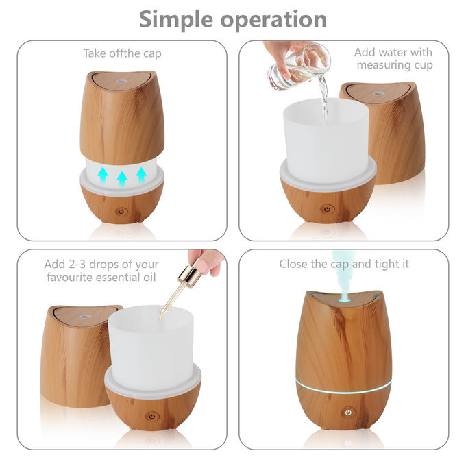 350ML Ultrasonic Aroma Diffuser Home Use White Diffuser With 7 Color Lights