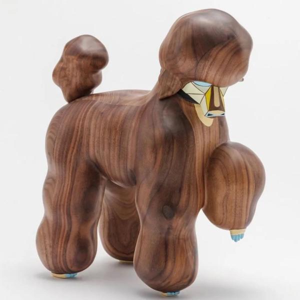 Buy cheap Large Painted Wood Dog Sculpture Harmless Ornaments Crafts from wholesalers