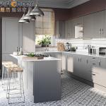 Melamine Board Door Material Stone Custom Kitchen Islands Table with Storage