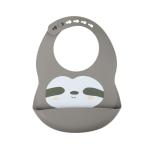 Pantone Color Baby Silicone Bib Custom With Cute Animal Sloth Printing