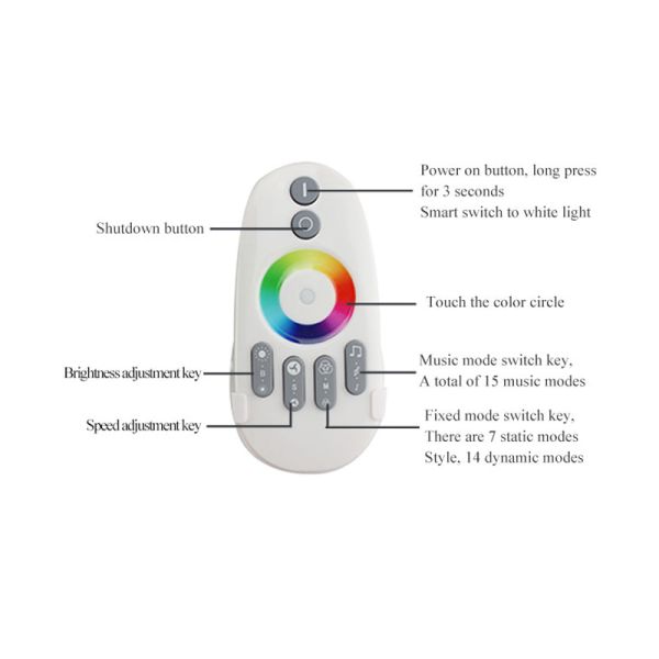 18A RGB Strip Light Music Controller , Touch RF Wireless Remote LED Controller