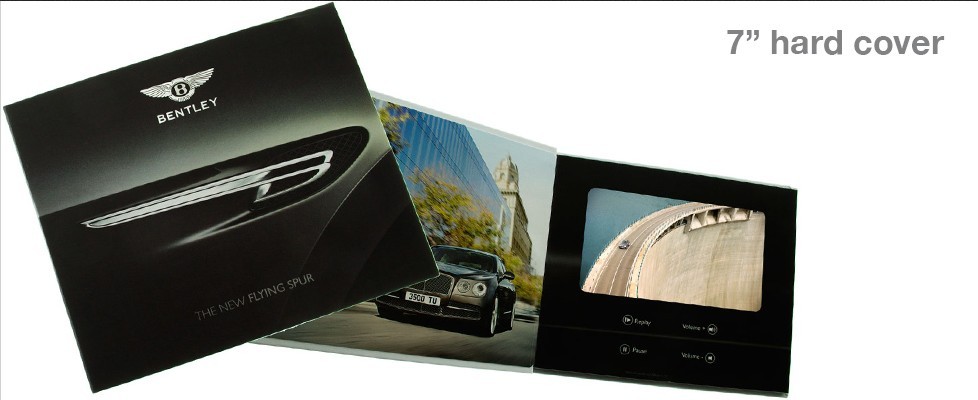 7 Inch Custom Lcd Talking Video Greeting Brochure Card With Led Light