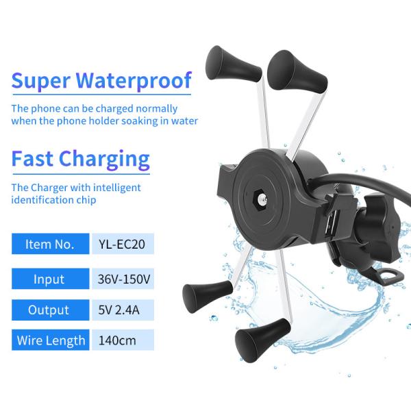 Buy cheap MORFAYER Dirt Bike Cell Phone Mount , 140cm 12W Bicycle Cell Phone Holder from wholesalers