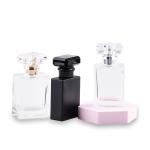 Spray Atomizer Black Clear Square Glass Perfume Spray Bottle 30ml 50ml 100ml