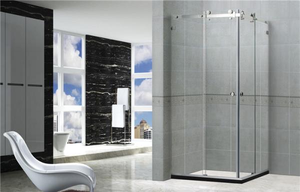 Buy cheap Frameless Transparent Glass Square Shower Enclosures Corner Enter For Home / Hotel from wholesalers