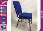 Padded Hotel Seating Metal Stackable Church Hall Chairs With Logo / Interlock