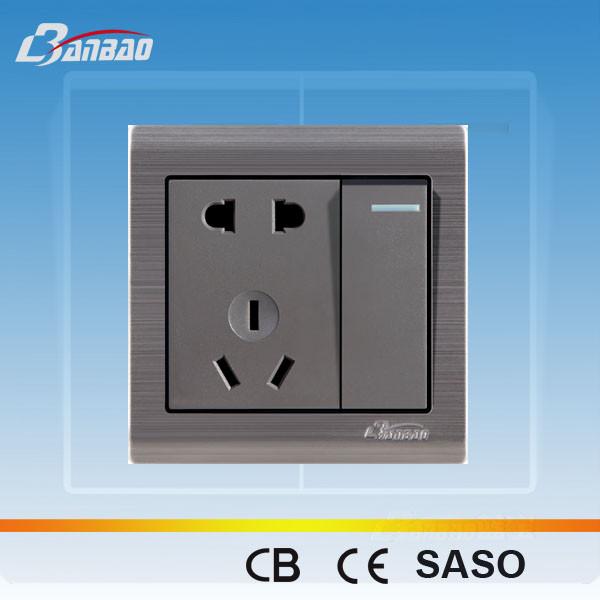 Buy cheap LK6018- A 1gang+ 2pole + 3pin PC flush type wall socket from wholesalers