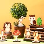 Creative Cartoon Animal Squirrel Rabbit Custom Animals Wooden Desktop Decoration