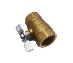1'' NPT Female And Femlae Brass Female Ball Valve With Butterfly Handle