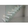 Buy cheap Glass Railing Straight Flight Staircase 50mm Thick Solid Oak Wood Floating Stairs For Villa from wholesalers